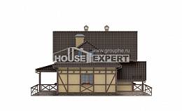 160-003-П Проект двухэтажного дома с мансардой, бюджетный загородный дом из керамзитобетонных блоков Тараз, House Expert