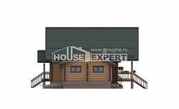 270-002-П Проект двухэтажного дома мансардный этаж и гаражом, уютный коттедж из бревен Караганда, House Expert
