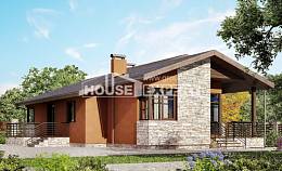 130-007-П Проект одноэтажного дома, красивый коттедж из пеноблока Темиртау, House Expert