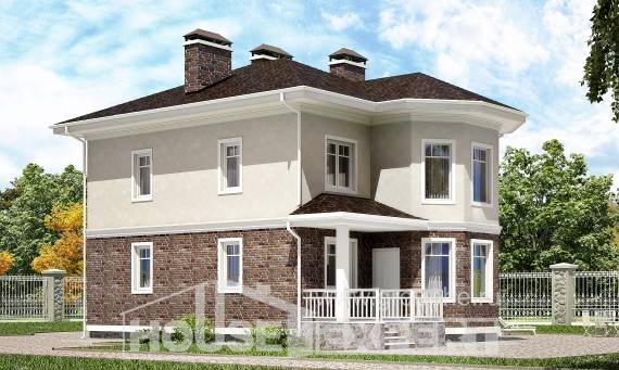 120-001-Л Проект двухэтажного дома, современный дом из бризолита, House Expert