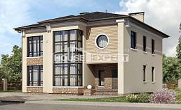 300-005-Л Проект двухэтажного дома, большой загородный дом из кирпича, Шымкент