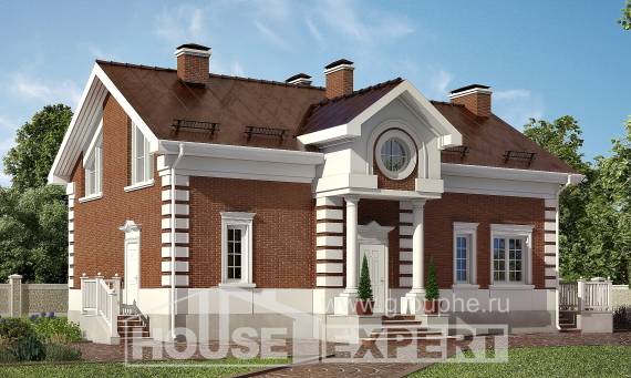 160-009-П Проект двухэтажного дома, скромный загородный дом из арболита, Тараз