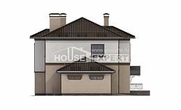 290-004-Л Проект двухэтажного дома и гаражом, классический загородный дом из кирпича, Актобе