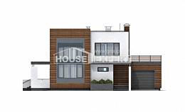 220-003-П Проект двухэтажного дома, гараж, классический коттедж из арболита Рудный, House Expert