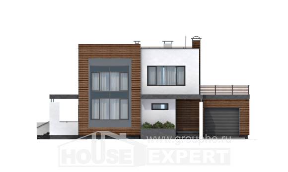 220-003-П Проект двухэтажного дома и гаражом, средний домик из теплоблока, Рудный