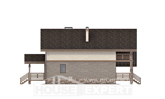 160-010-Л Проект двухэтажного дома с мансардным этажом, современный коттедж из блока Актау, House Expert