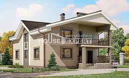 210-003-П Проект двухэтажного дома с мансардным этажом, простой домик из теплоблока Атырау, House Expert