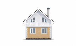 070-002-П Проект двухэтажного дома мансардный этаж, недорогой коттедж из арболита, Усть-Каменогорск