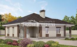 100-004-Л Проект одноэтажного дома, небольшой дом из газобетона Кызылорда, House Expert