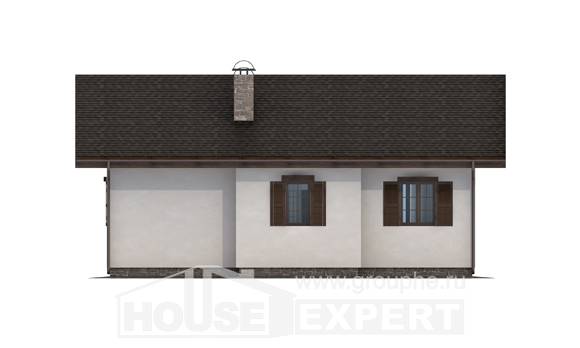 090-002-П Проект одноэтажного дома, скромный домик из кирпича Актау, House Expert
