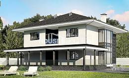 245-002-П Проект двухэтажного дома и гаражом, средний коттедж из пеноблока, Актобе