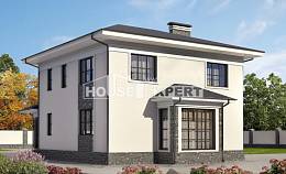 155-011-П Проект двухэтажного дома, современный коттедж из пеноблока Павлодар, House Expert