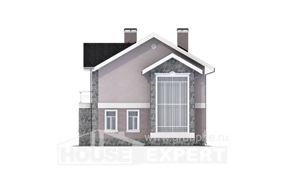 170-008-П Проект двухэтажного дома, небольшой коттедж из твинблока Кызылорда, House Expert