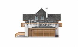 155-004-П Проект двухэтажного дома с мансардным этажом и гаражом, скромный домик из поризованных блоков, Жанаозен