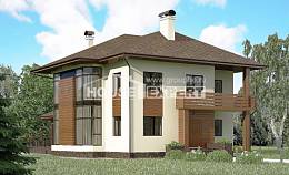 300-001-П Проект двухэтажного дома, большой коттедж из кирпича, Караганда