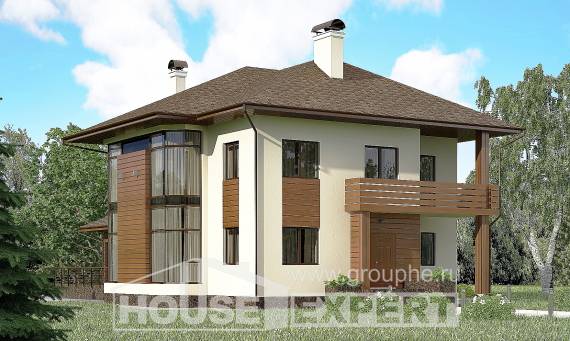 300-001-П Проект двухэтажного дома, большой домик из кирпича Караганда, House Expert