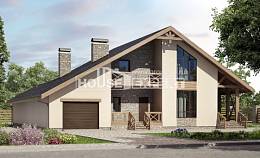 265-001-Л Проект двухэтажного дома мансардный этаж и гаражом, огромный домик из газобетона, Шымкент