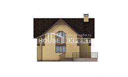 150-009-Л Проект двухэтажного дома мансардой, скромный коттедж из газосиликатных блоков Актобе, House Expert