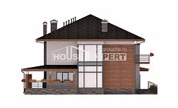 305-001-П Проект двухэтажного дома, гараж, современный домик из поризованных блоков, Семей
