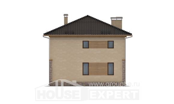 170-005-Л Проект двухэтажного дома, бюджетный дом из теплоблока, Караганда