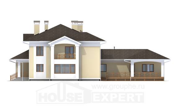 375-002-Л Проект двухэтажного дома, гараж, классический коттедж из кирпича Алма-Ата, House Expert