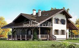 270-001-Л Проект двухэтажного дома с мансардным этажом, гараж, простой коттедж из кирпича Шымкент, House Expert