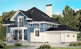 180-002-П Проект двухэтажного дома мансардный этаж и гаражом, красивый загородный дом из кирпича, House Expert
