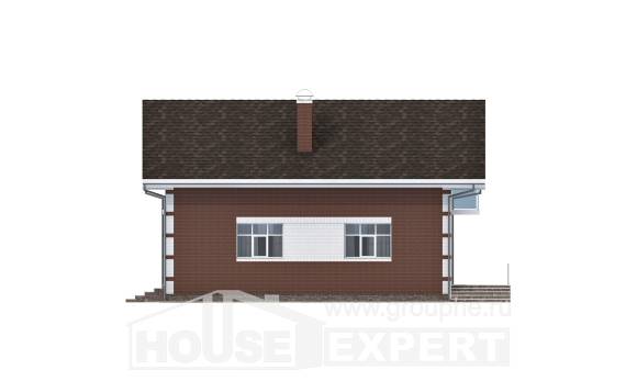 180-001-Л Проект двухэтажного дома с мансардным этажом и гаражом, бюджетный домик из бризолита Рудный, House Expert