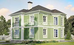 170-001-Л Проект двухэтажного дома, гараж, простой загородный дом из арболита Актау, House Expert