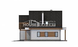 120-005-П Проект двухэтажного дома мансардный этаж, гараж, компактный коттедж из арболита Семей, House Expert