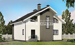 150-005-Л Проект двухэтажного дома с мансардным этажом, экономичный загородный дом из газосиликатных блоков, Павлодар