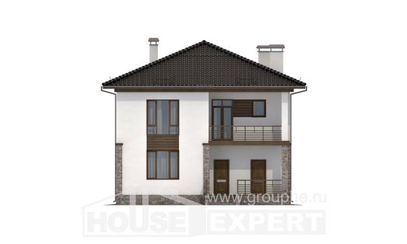 170-005-П Проект двухэтажного дома, красивый дом из поризованных блоков, Рудный