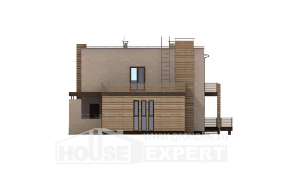 220-003-Л Проект двухэтажного дома, гараж, классический коттедж из твинблока, Актобе