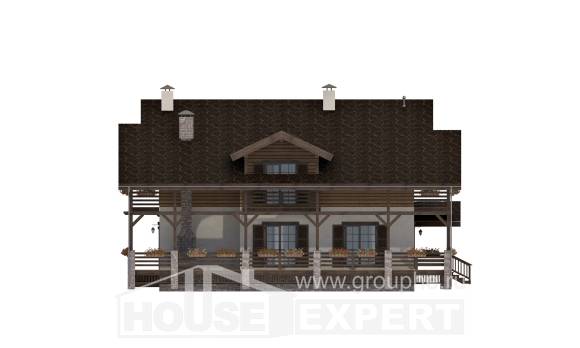 260-001-П Проект двухэтажного дома мансардой, просторный загородный дом из кирпича Актобе, House Expert