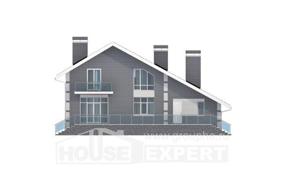 190-006-Л Проект двухэтажного дома с мансардой, гараж, средний дом из керамзитобетонных блоков, House Expert