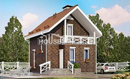 045-001-Л Проект двухэтажного дома с мансардным этажом, махонький домик из керамзитобетонных блоков, Актобе