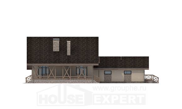 265-001-Л Проект двухэтажного дома мансардный этаж и гаражом, большой дом из блока, Семей