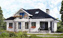 150-008-П Проект двухэтажного дома мансардой, доступный домик из бризолита, House Expert