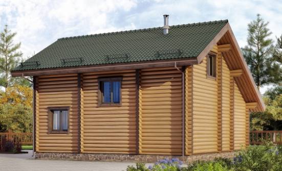 110-005-П Проект двухэтажного дома с мансардой, недорогой домик из бревен, Тараз