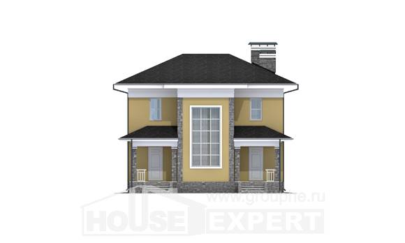 155-011-Л Проект двухэтажного дома, красивый домик из пеноблока, Экибастуз