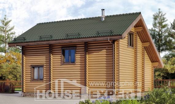 110-005-П Проект двухэтажного дома с мансардным этажом, простой загородный дом из дерева, Талдыкорган