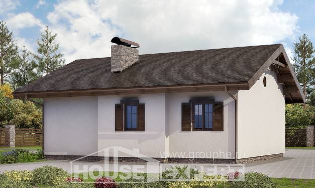 090-002-Л Проект одноэтажного дома, компактный загородный дом из кирпича, Тараз