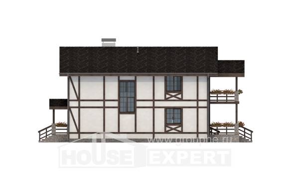 250-002-Л Проект двухэтажного дома с мансардным этажом и гаражом, красивый домик из кирпича Туркестан, House Expert