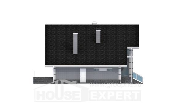 190-006-Л Проект двухэтажного дома мансардный этаж, гараж, средний дом из пеноблока, House Expert
