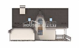 150-001-Л Проект двухэтажного дома с мансардным этажом, гараж, красивый загородный дом из газобетона, Астана