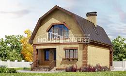 130-005-Л Проект двухэтажного дома с мансардой, доступный домик из бризолита, House Expert