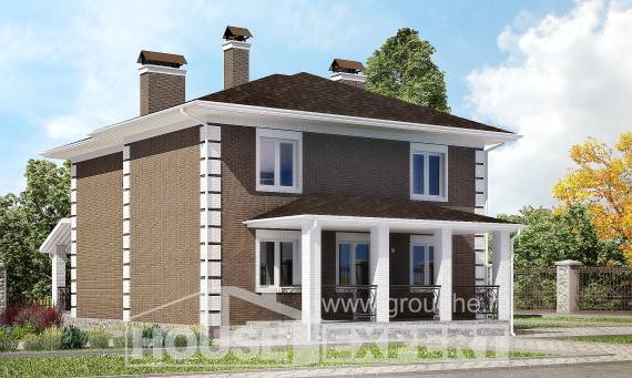 185-002-П Проект двухэтажного дома, бюджетный домик из пеноблока, Атырау