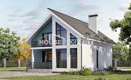 170-006-П Проект двухэтажного дома мансардой, уютный домик из керамзитобетонных блоков, House Expert