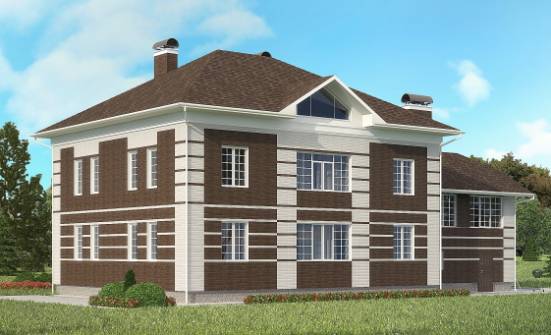 505-002-Л Проект трехэтажного дома и гаражом, современный дом из кирпича Кокшетау | Проекты домов от House Expert