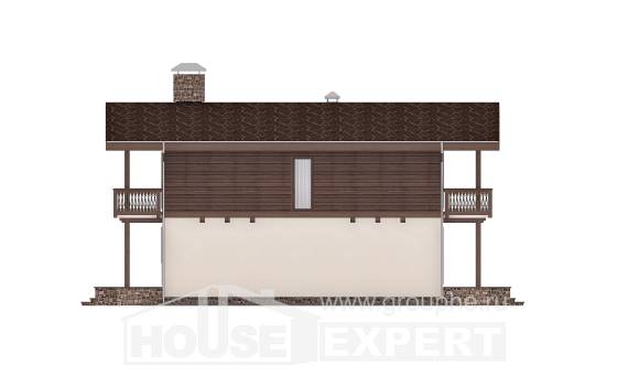 150-016-Л Проект двухэтажного дома мансардой, бюджетный загородный дом из бризолита Тараз, House Expert